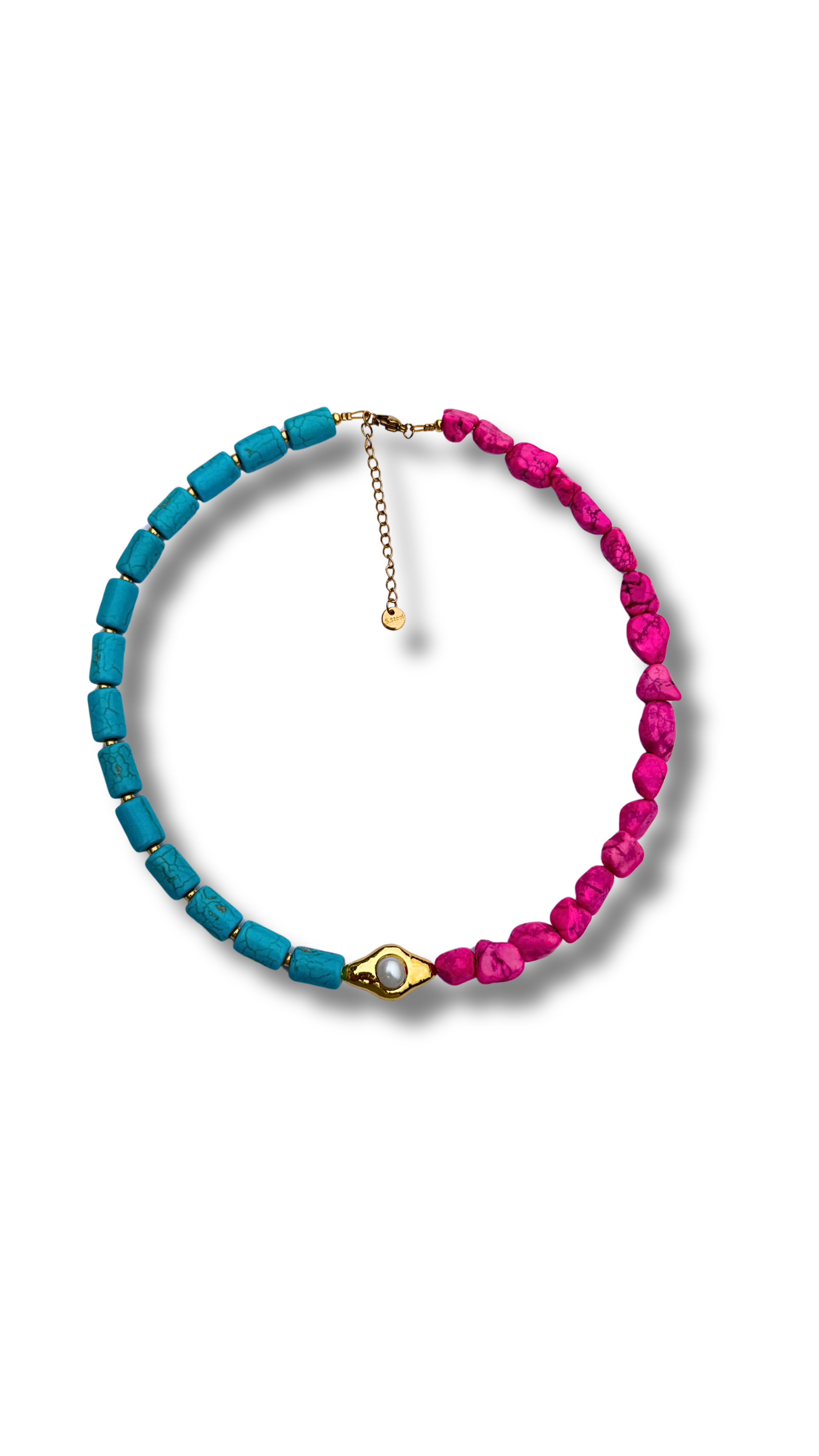 Aurora necklace - Pink vs turquoise
