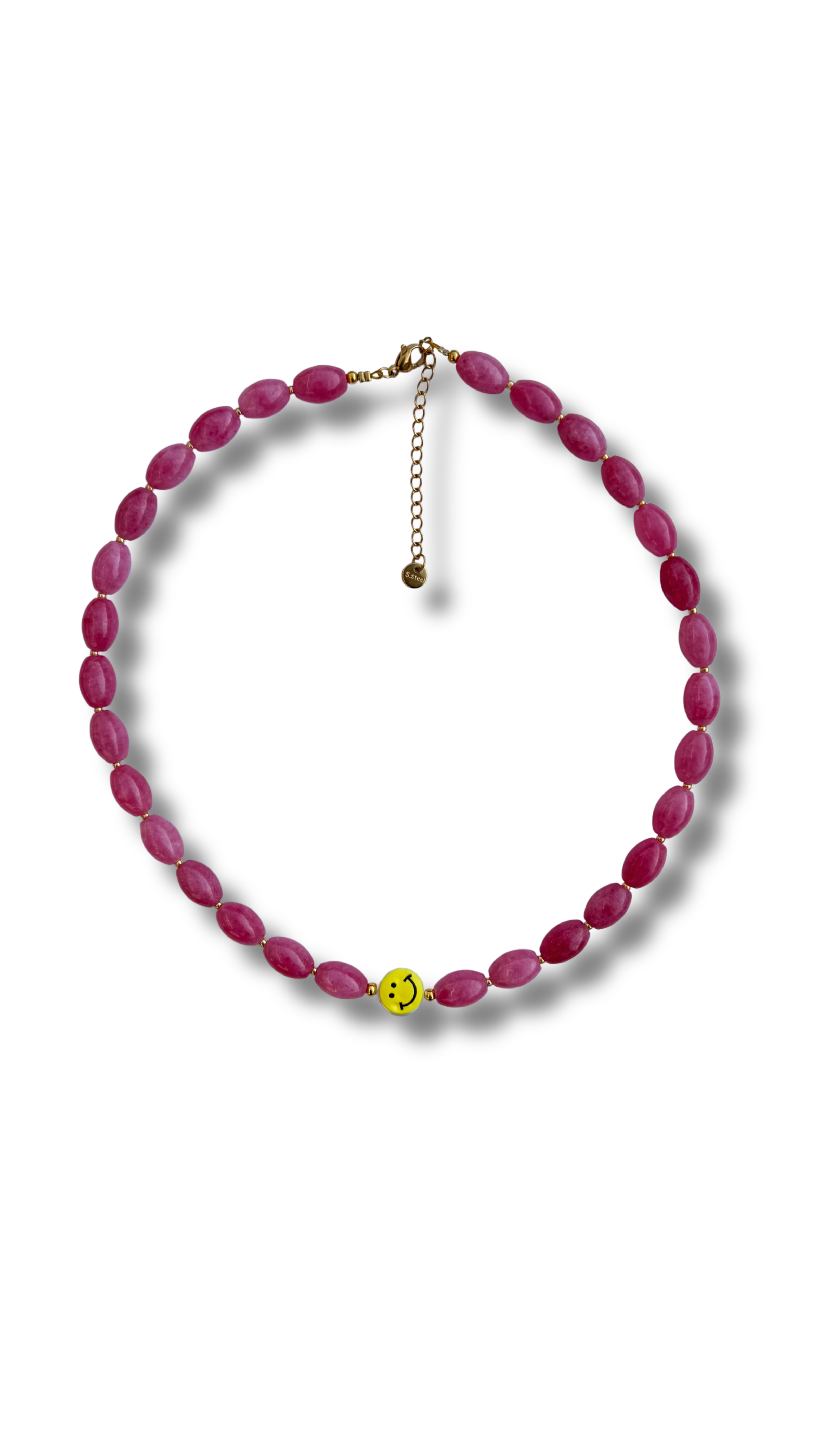 Smiley necklace pink happiness