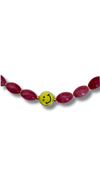 Smiley necklace pink happiness