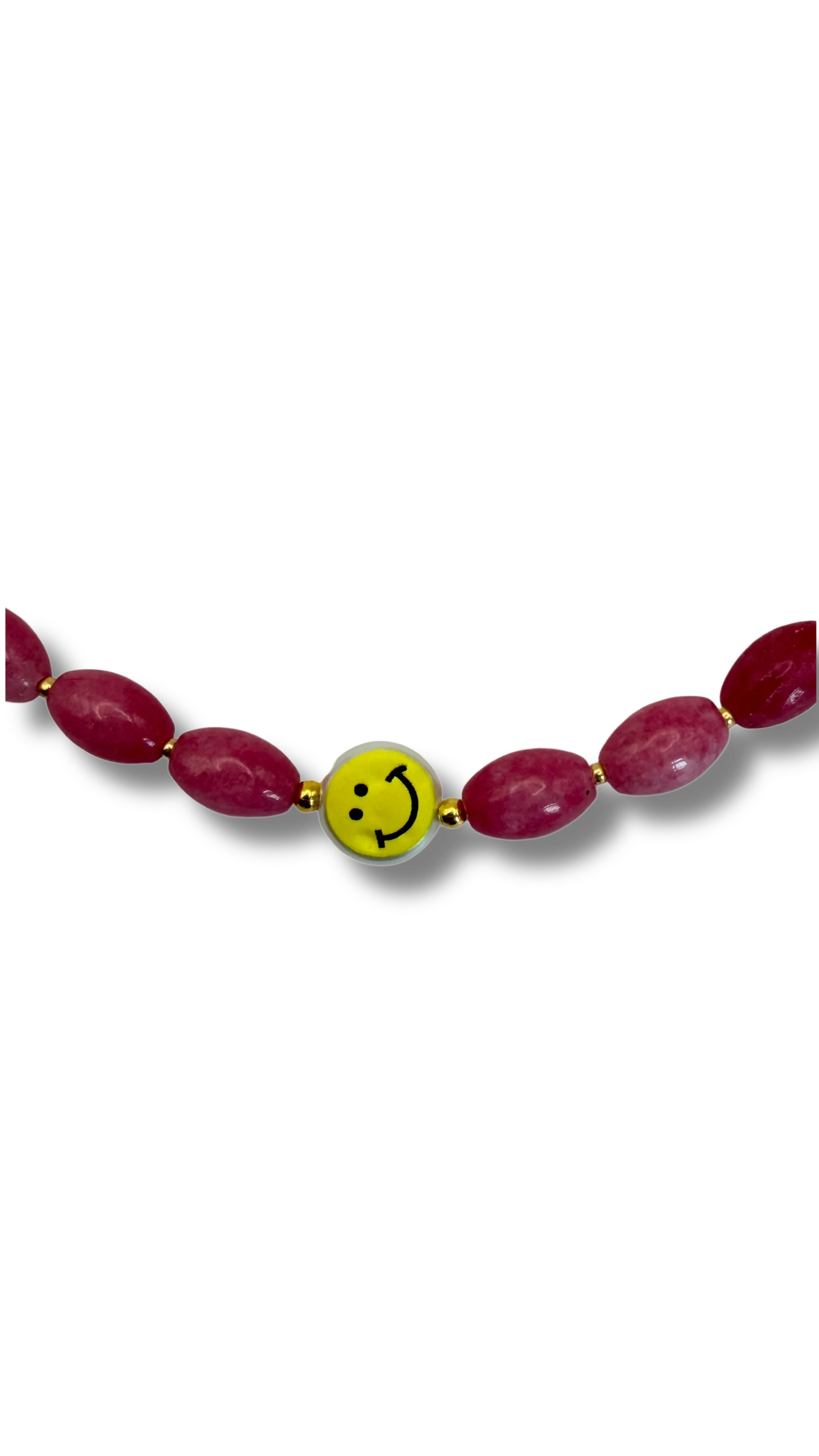 Smiley necklace pink happiness
