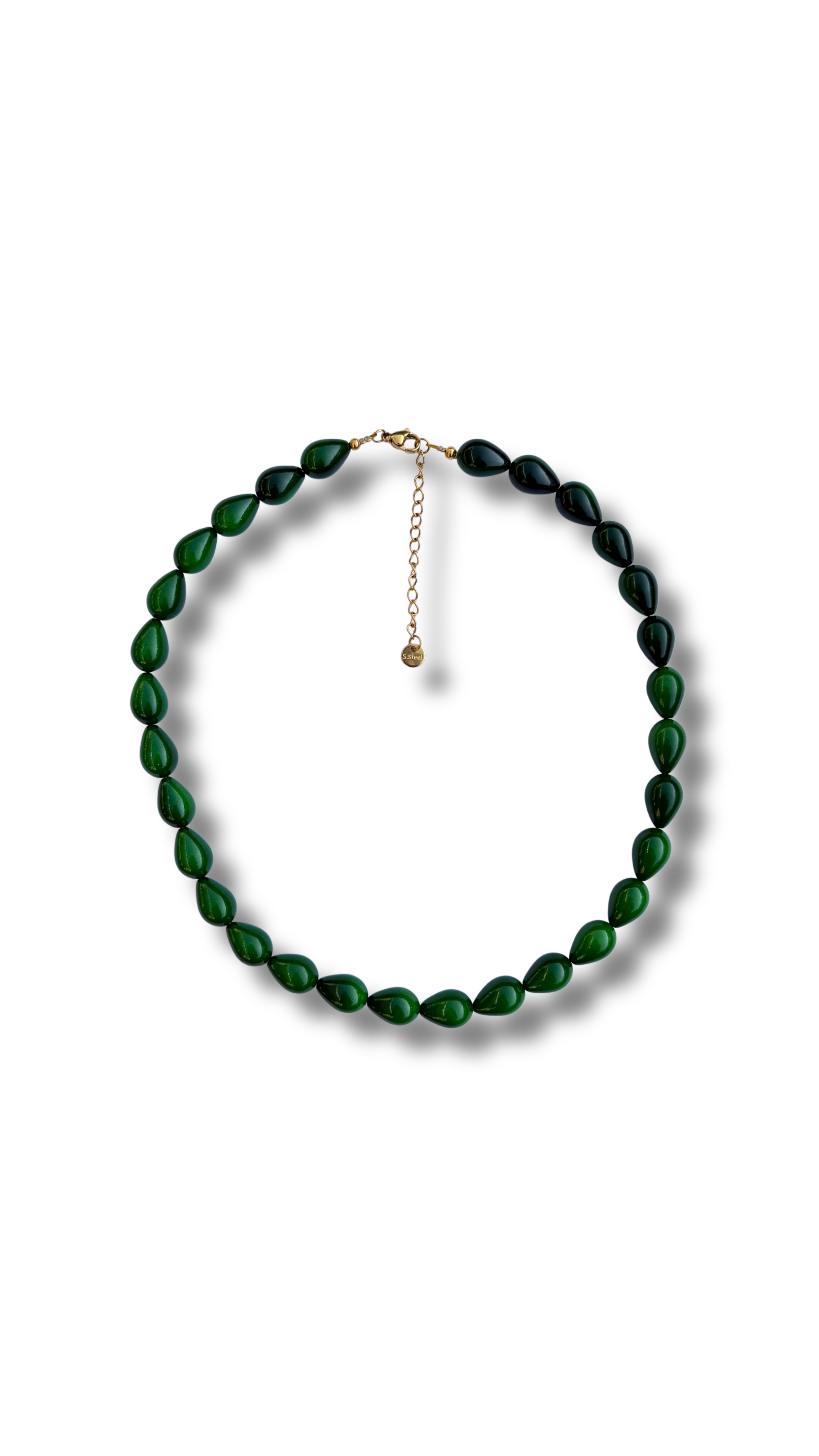 Dark green drops necklace