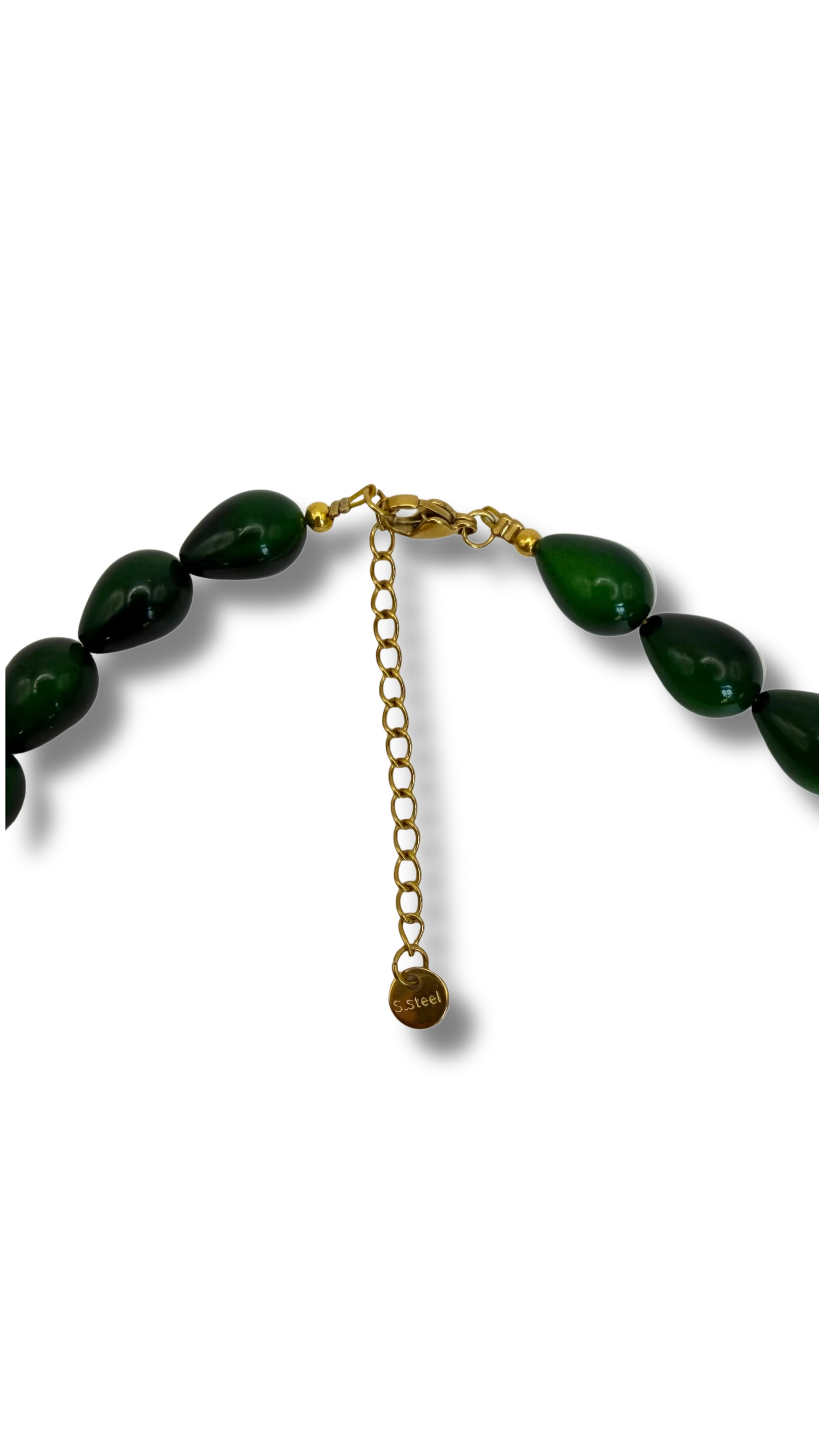 Dark green drops necklace