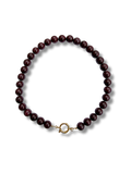 Brown jade lock it necklace