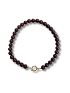 Brown jade lock it necklace