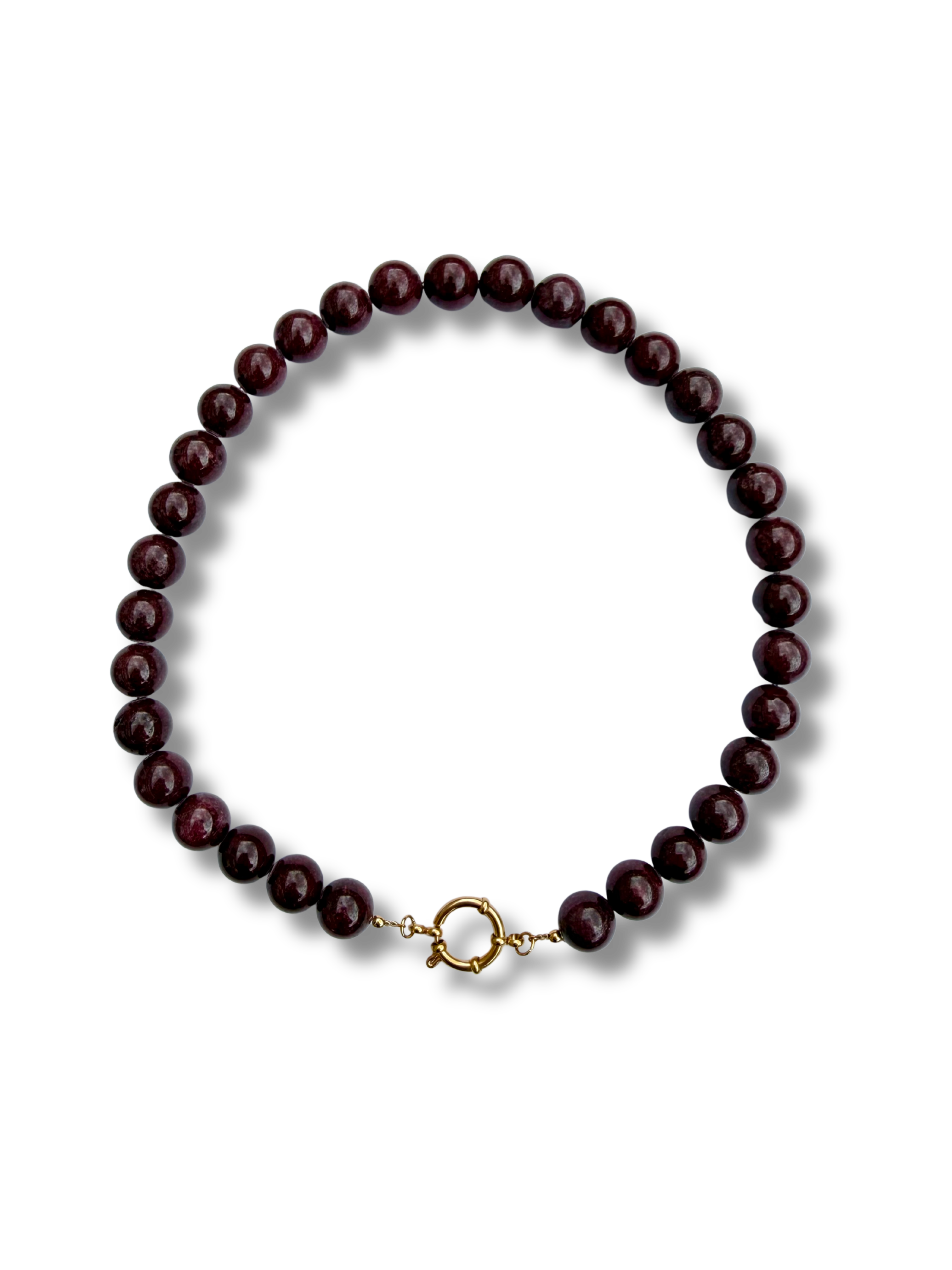 Brown jade lock it necklace