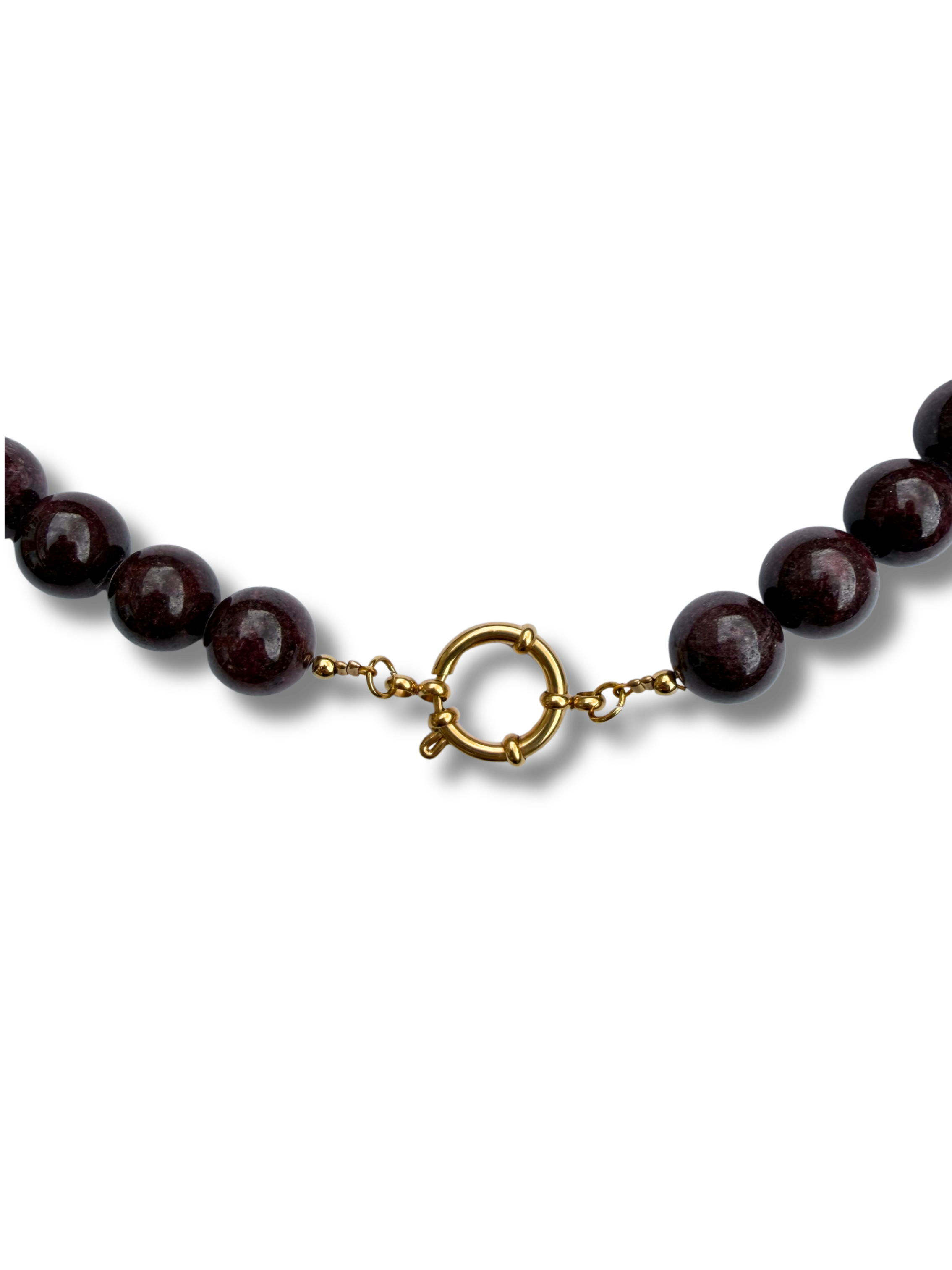 Brown jade lock it necklace