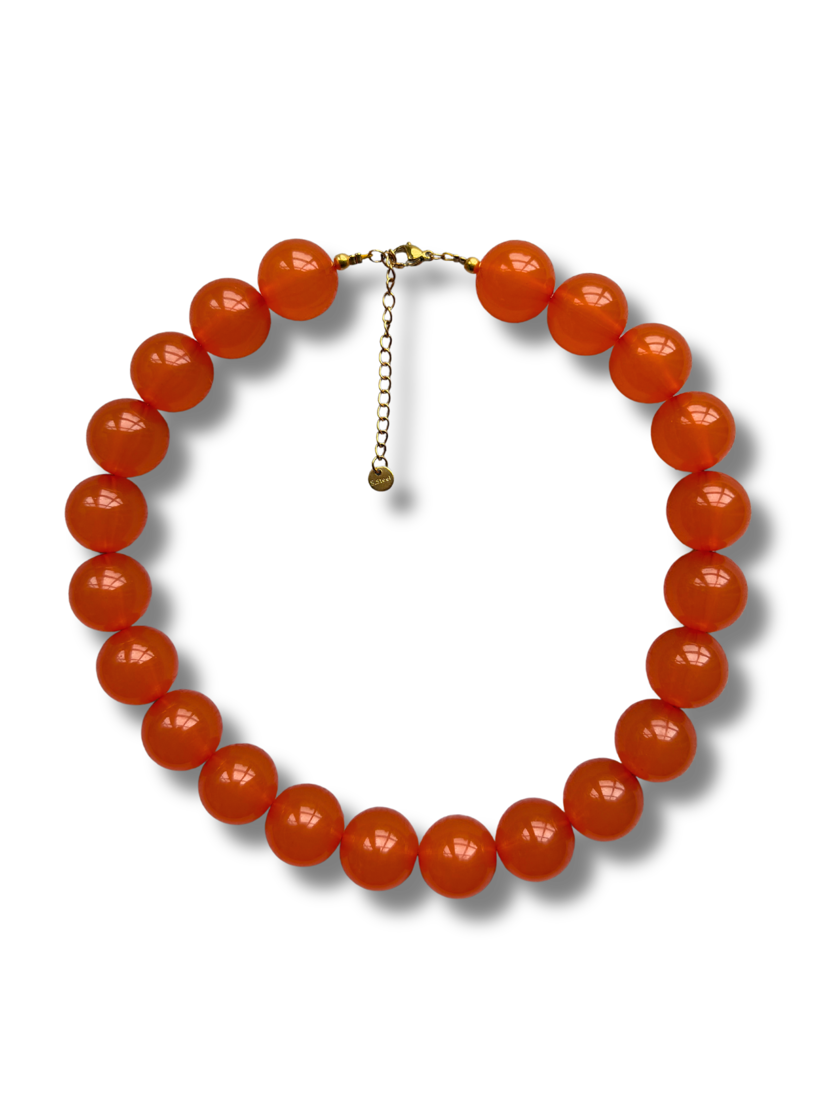 Chunky balls necklace - Orange sunset