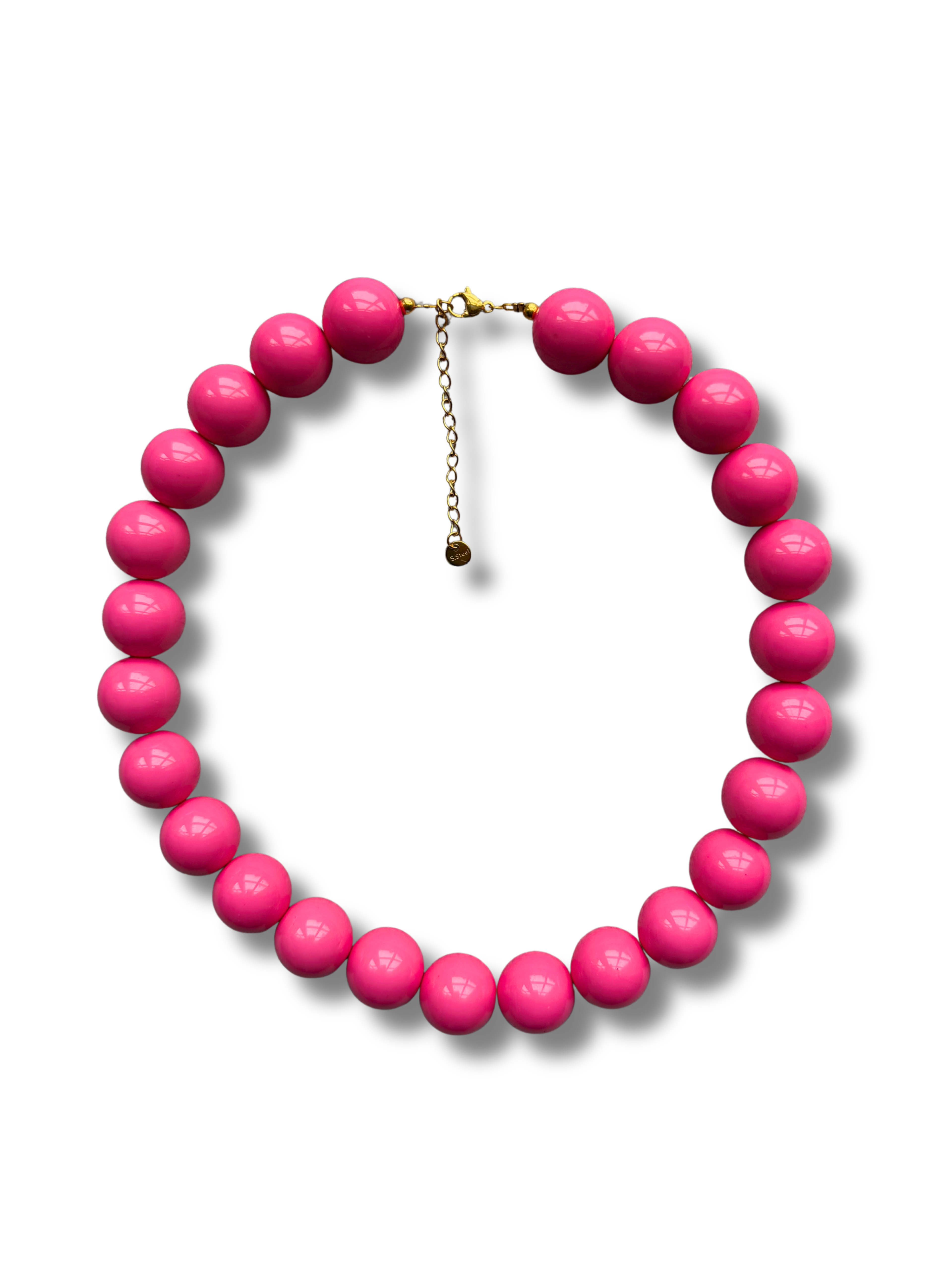 Chunky balls necklace - Funky pink